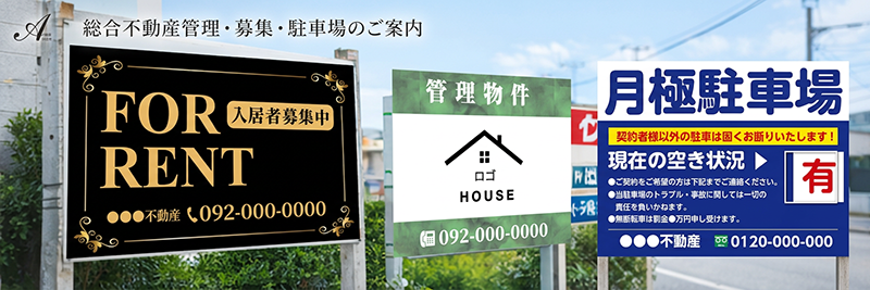 不動産会社向け看板の製作イメージ