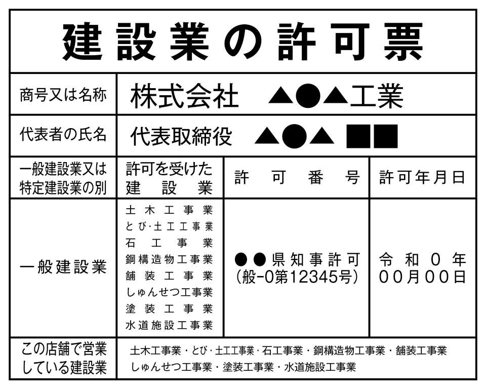 ジャスミン確認用ページ 法定表示看板・許可票製作シミュレータ | 福岡の看板なら有限会社シーベ