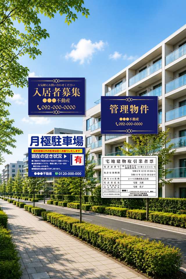 不動産管理会社向け看板製作サービスのイメージ