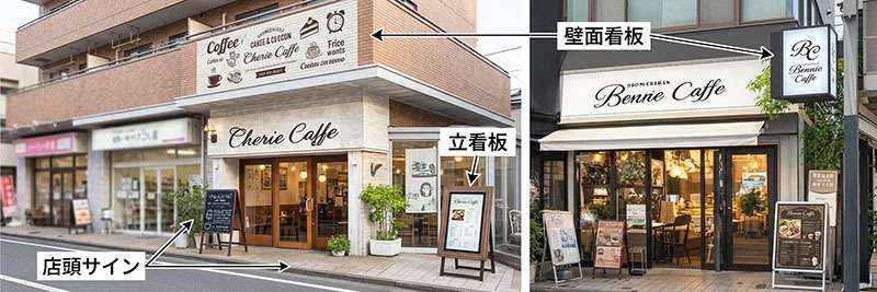 店舗看板・外観サインの施工イメージ