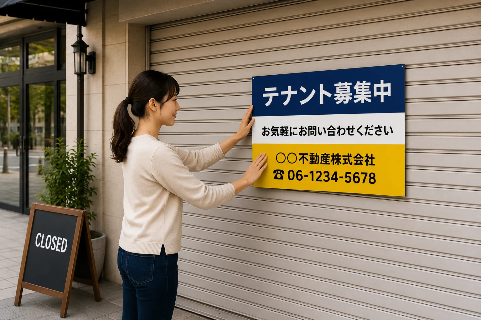 閉店後のシャッターを広告スペースに活用するマグネット広告