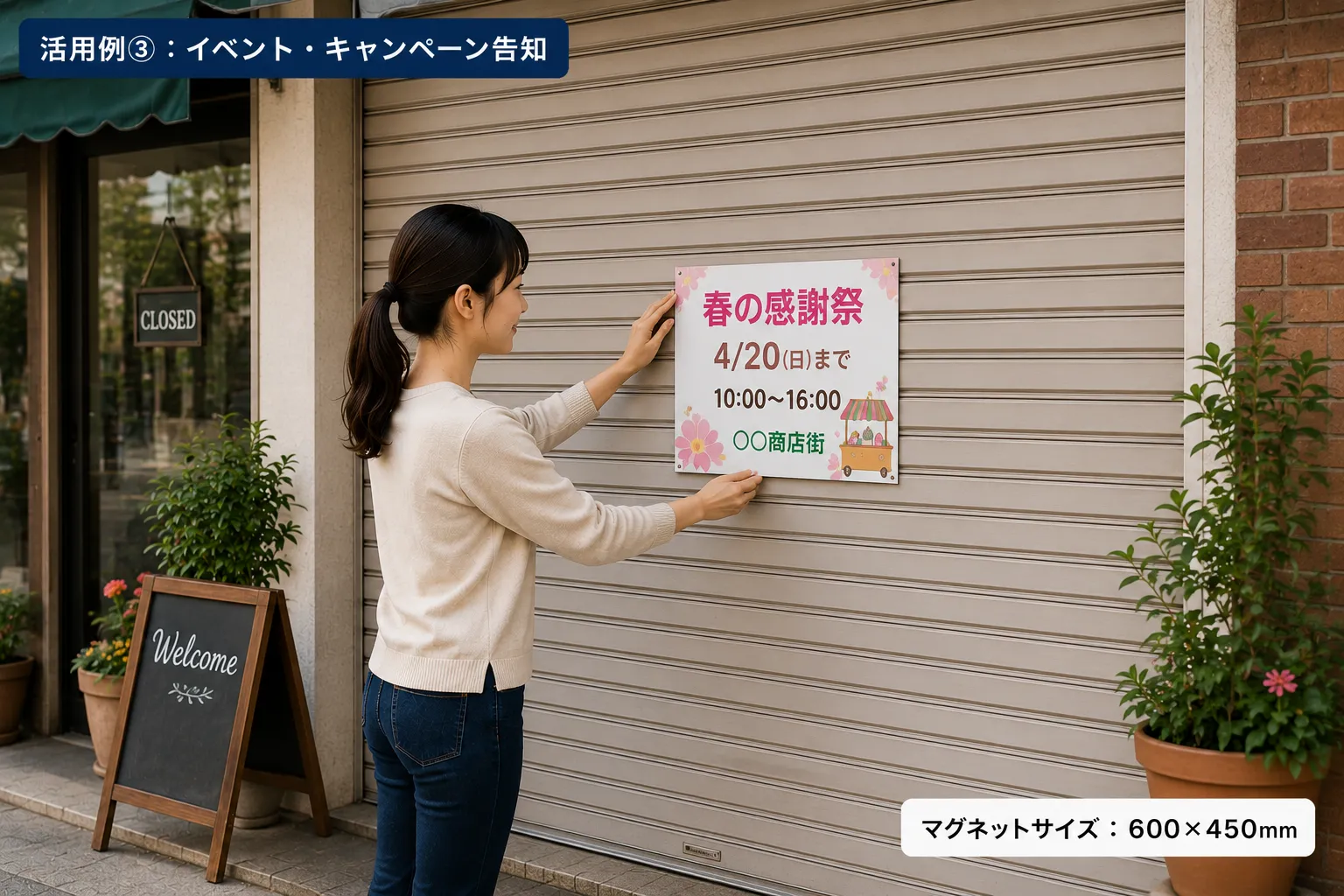 イベント告知に使えるシャッター用マグネット広告