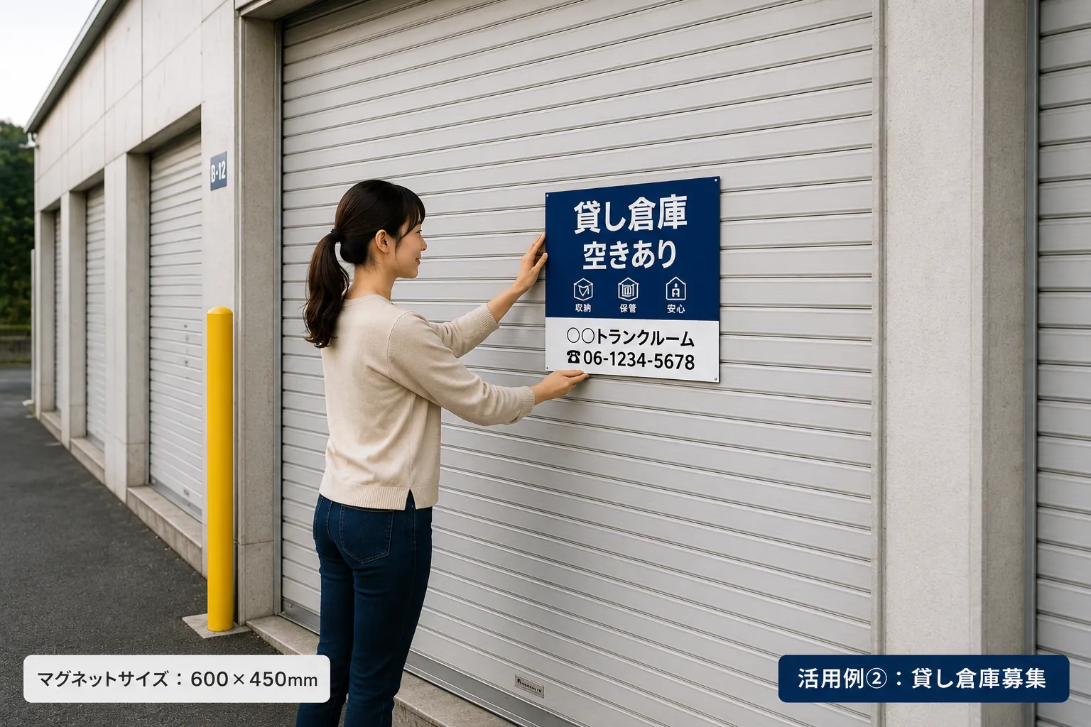 貸し倉庫の広告に使えるシャッター用マグネット