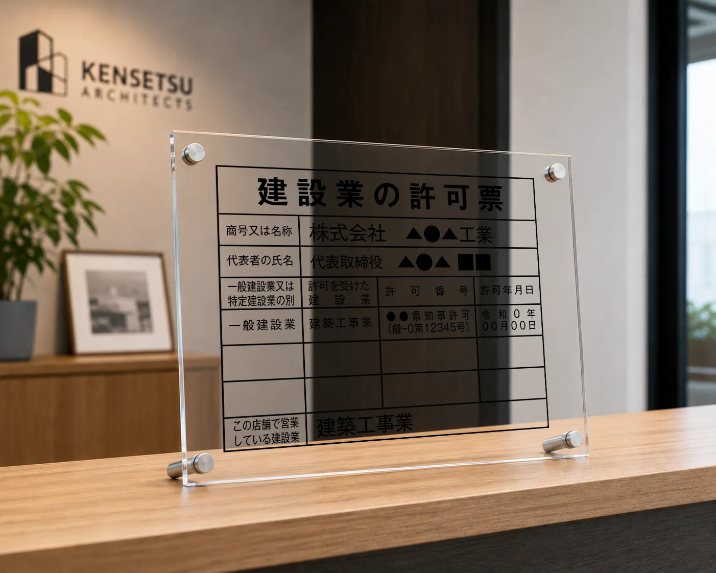 建設業の許可票